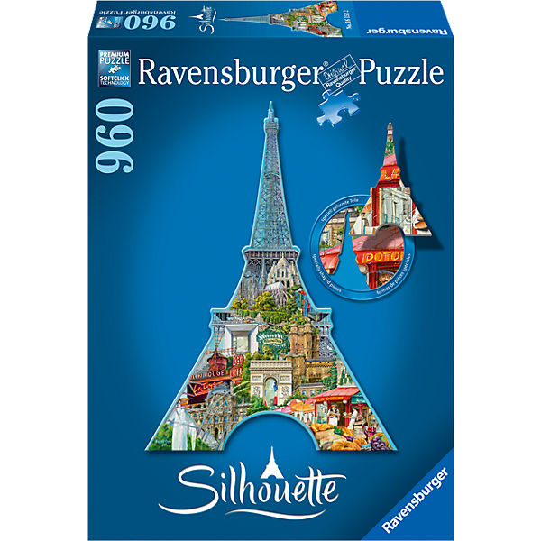 Eiffelturm, Paris Silhouette Puzzles 960 Teile