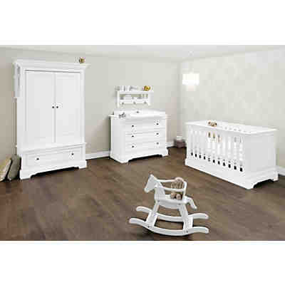 Komplett Kinderzimmer EMILIA, (Kinderbett, Wickelkommode, Kleiderschrank 2-trg.), MDF weiß 2
