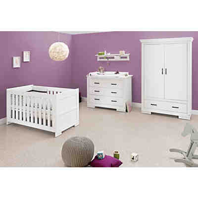 Sparset SKROLLAN (Kinderbett, Wickelkommode breit), MDF weiß