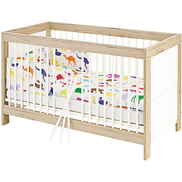 Kinderbett CANDEO, 70 x 140 cm, Eiche Dekor/weiß