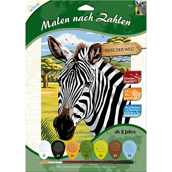 Malen nach Zahlen ab 8 Zebra