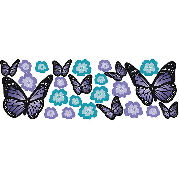 Wandsticker, Schmetterlinge & Blüten, 23,5 x 67 cm