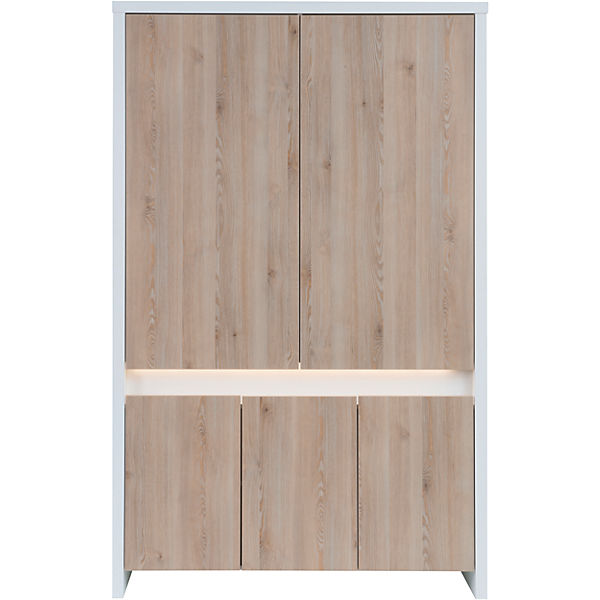 Kleiderschrank Planet Pinie, 5-trg., weiß/Pinie