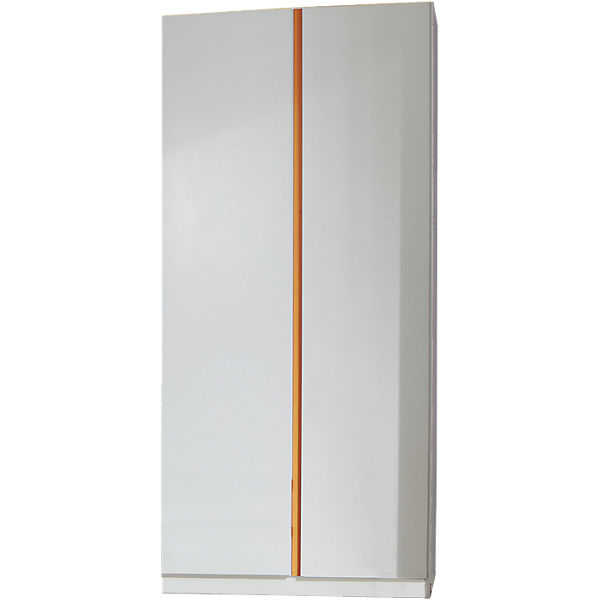 Kleiderschrank 2-trg. BIBI, alpinweiß/orange