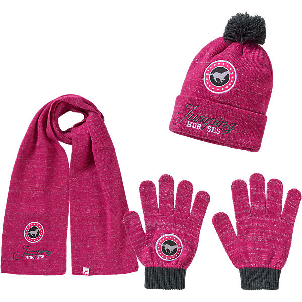RED HORSE Set: Schal, Handschuhe, Mütze für Mädchen