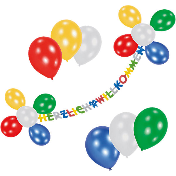 Luftballon-Dekoset Herzlich Willkommen, 21-tlg.