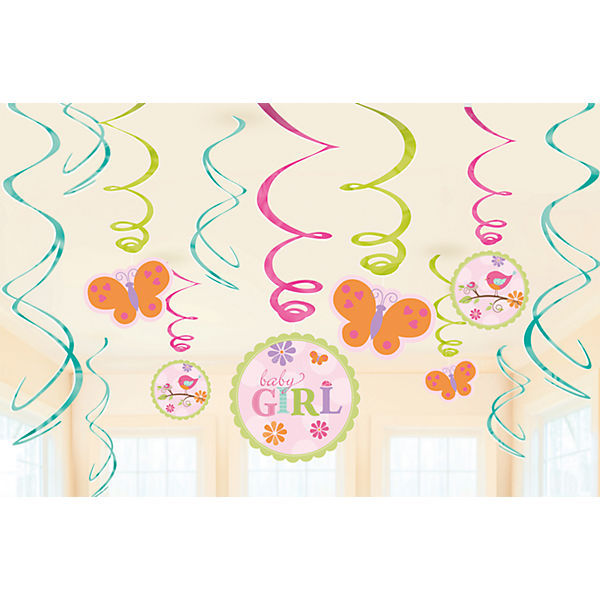 Dekospiralen Tweet Baby Pink, 12-tlg.
