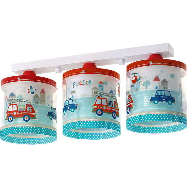 Deckenlampe Polizei und Feuerwehr, blau