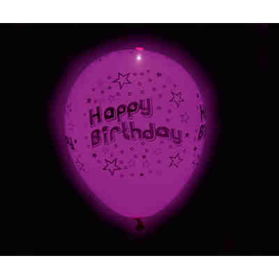 Happy People 16968 LED-Luftballons Happy Birthday, 4 Stück
