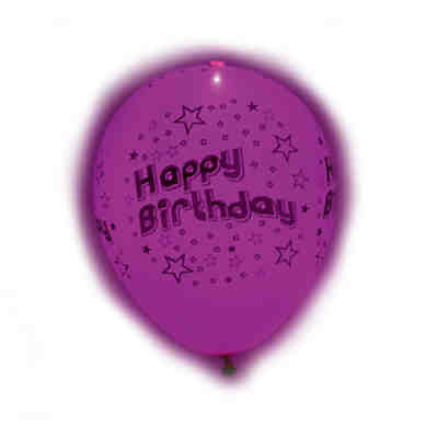 Happy People 16968 LED-Luftballons Happy Birthday, 4 Stück 2