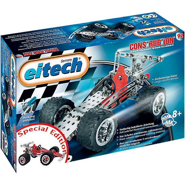 eitech C 92 EINSTEIGER Metallbaukasten - Exklusivmodell Rennwagen/Quad rot/weiß
