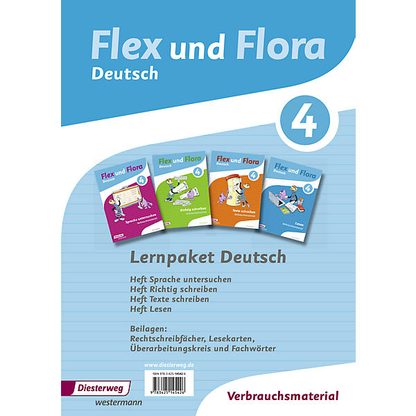 Flex und Flora - Deutsch: Lernpaket Deutsch 4 (Verbrauchsmaterial), 4 Hefte