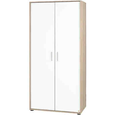 Kleiderschrank Clemens, 2-türig, Eiche/ Weiß