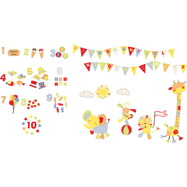 Wandsticker Zootiere Girlande, 100-tlg.