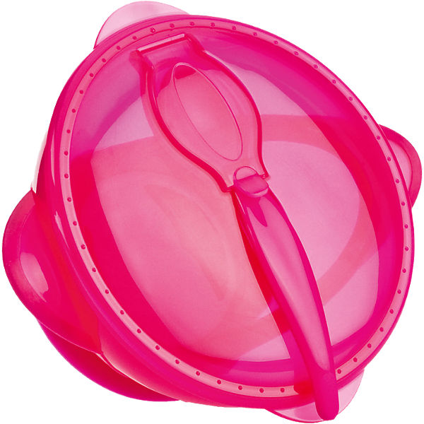 Breischale Natural Touch mit Saugfuß und Löffel, pink