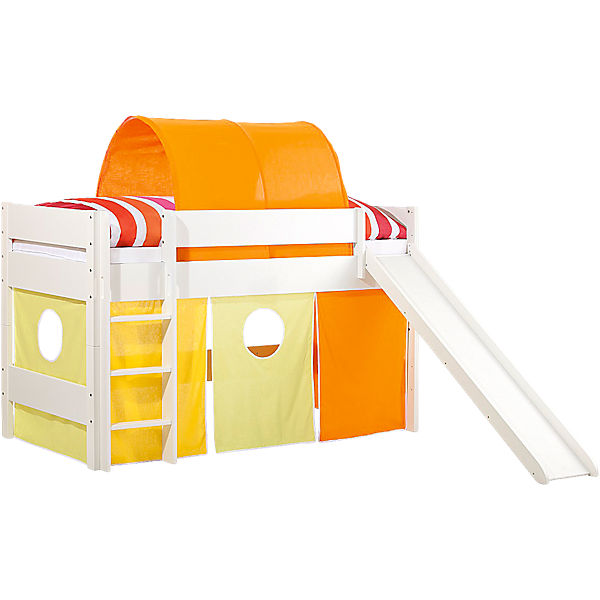 Spielbett 125 mit Rutsche, 90 x 200 cm, weiß