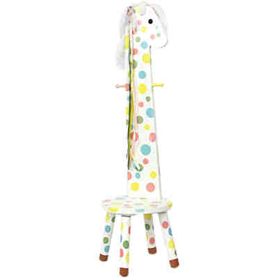 Garderobe mit Hochlehnen-Hocker, Pony, teilmassiv