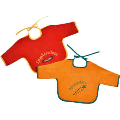 Ärmellätzchen, Karottenlatz orange + Spaghettilatz rot, 68 x 34 cm, 2er-Set