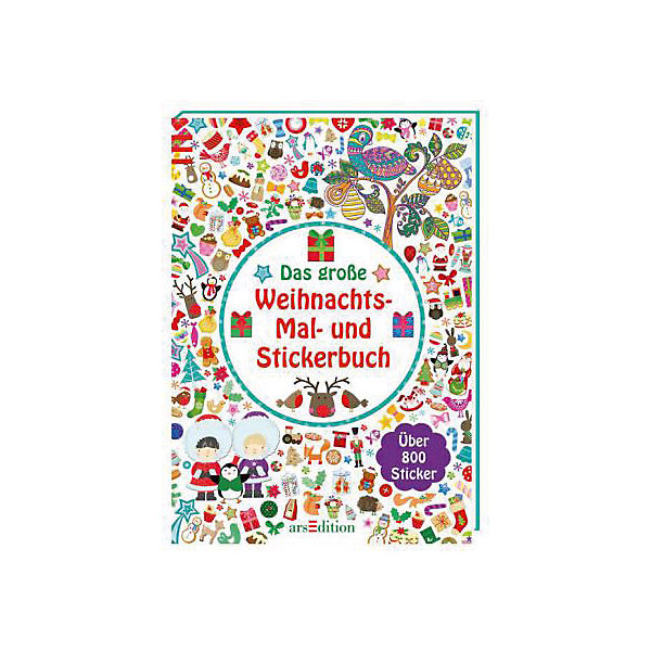 Das große Weihnachts-Mal- und Stickerbuch