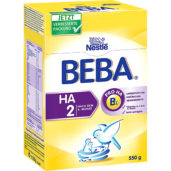 BEBA HA 2 - nach dem 6. Monat Folgenahrung mit hydrolysiertem Eiweiß, 550 g