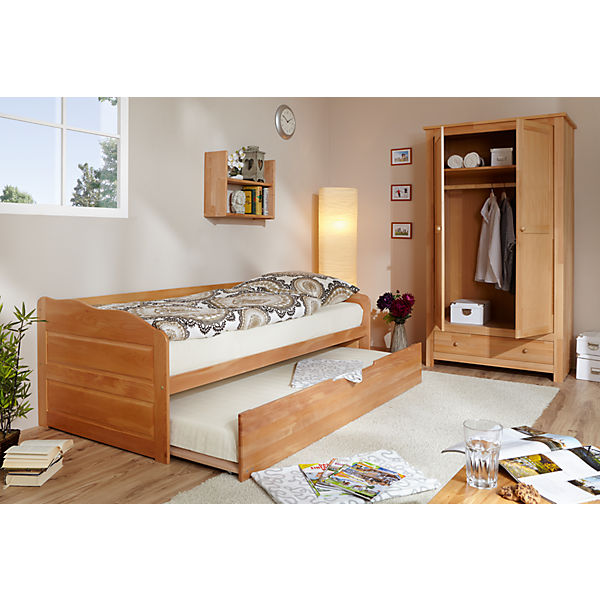 Sofabett mit Auszug Marlo, Buche massiv natur, 90 x 200 cm