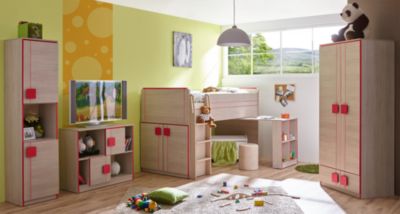 Komplett jugendzimmer camo, 4 tlg., (hochbett, kleiderschrank ...