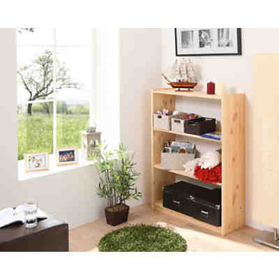 Bücherregal, Kiefer massiv natur, 112 cm