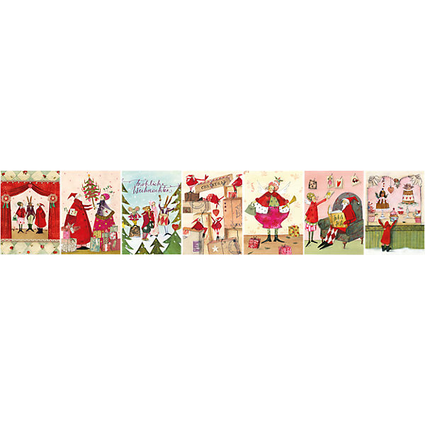 Weihnachtspostkarten Fröhliche Weihnachten, 7 Stück