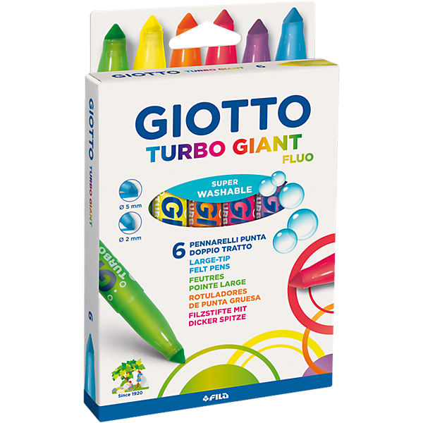 GIOTTO Textmarker Turbo Giant, 6 Farben