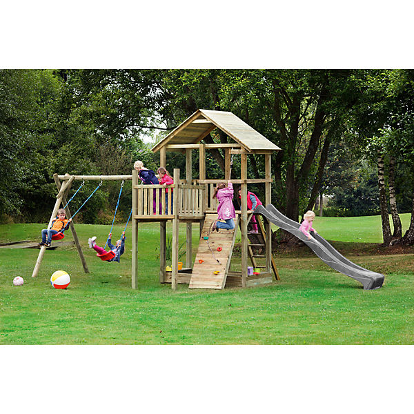 Spielturm mit Holzdach - PIRATE & PRINCESS 12 - ohne Rutsche
