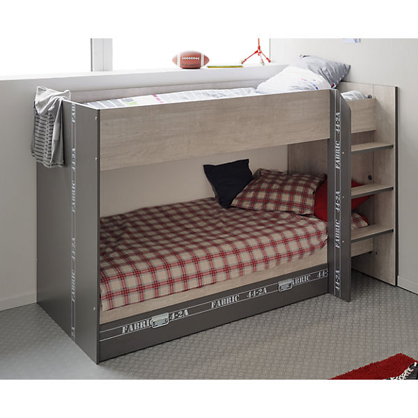 Etagenbett Fabric inkl. Bettschubkasten, 90 x 200 cm, grau