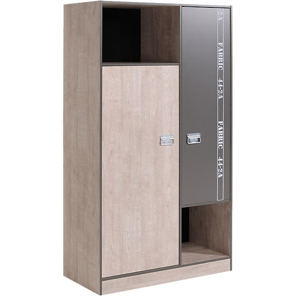 Kleiderschrank 2-trg. Fabric, grau