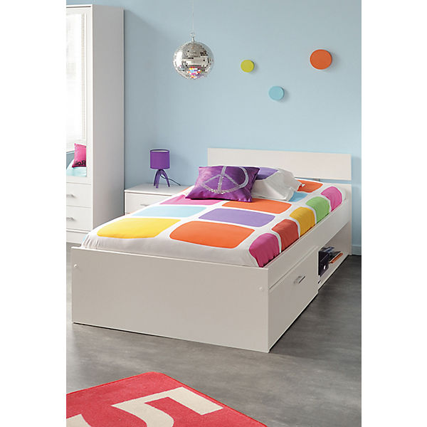 Jugendbett inkl. Nachttisch Infinity, 90 x 200 cm, weiß