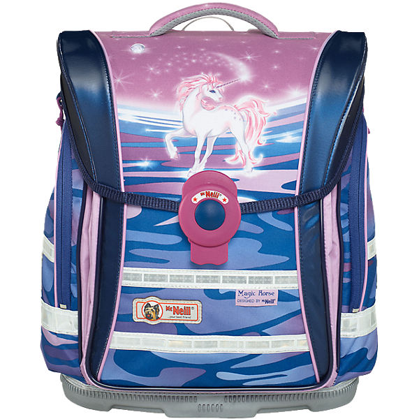 Schulranzenset ERGO Light COMPACT FLEX Magic Horse mit Blinkfunktion, 4-tlg.