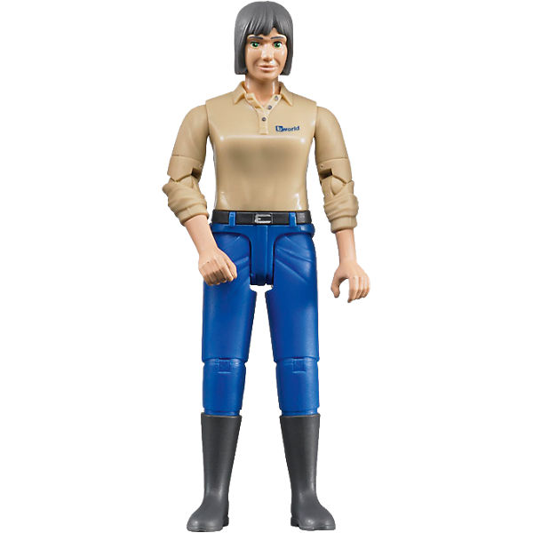 BRUDER 60406 bworld Frau helle Haut blaue Hose