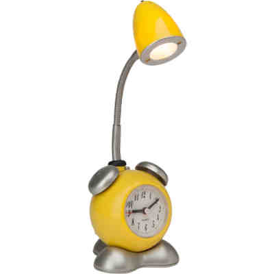 LED Tischlampe Pharrell mit Uhr, gelb