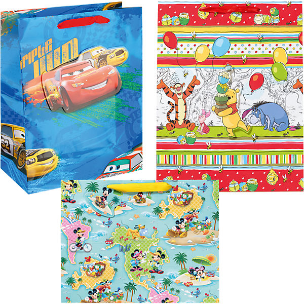 Geschenktüten-Set Disney Jungen, 3-tlg.