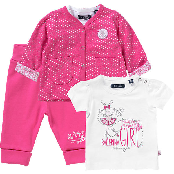 Baby Set Sweatjacke + Sweathose + T-Shirt für Mädchen