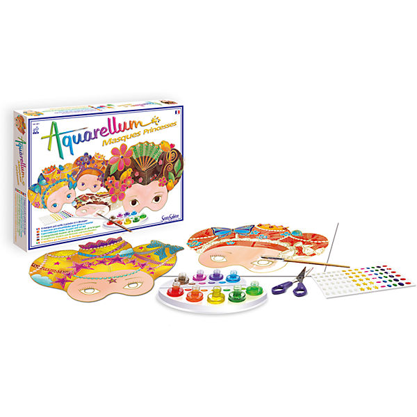Aquarellum Aquarellset Prinzessinnenmasken, 3 Bilder & Farben