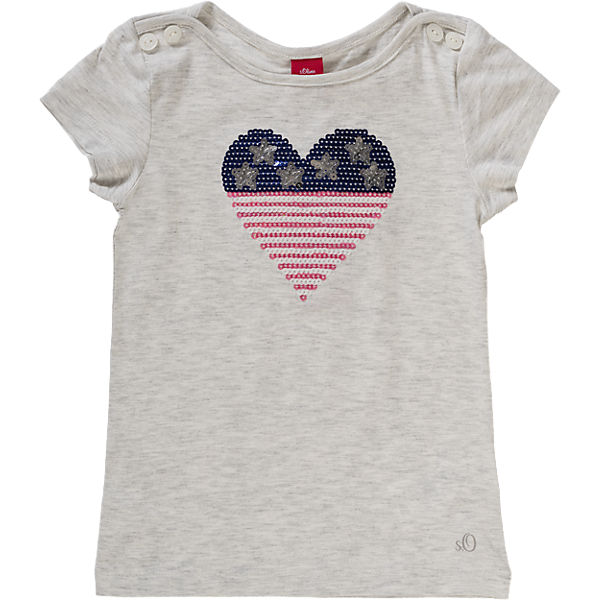 T-Shirt mit Pailletten für Mädchen REG mit USA-Flagge