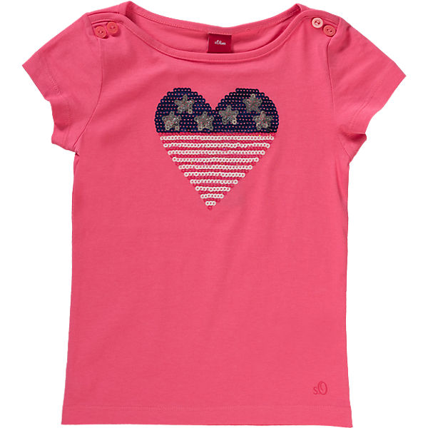 T-Shirt mit Pailletten für Mädchen REG mit USA-Flagge