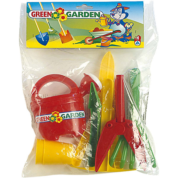 Gießkanne mit Gartenzubehör