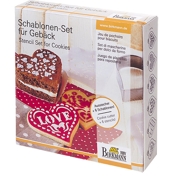 Schablonen-Set für Gebäck Herz
