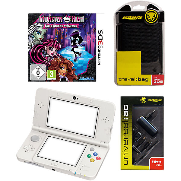 New Nintendo 3DS Konsole inkl. Monster High + Netzteil + Tasche