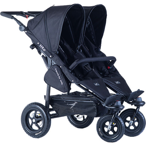 Zwillingswagen Twinner Lite, schwarz-carbony uni