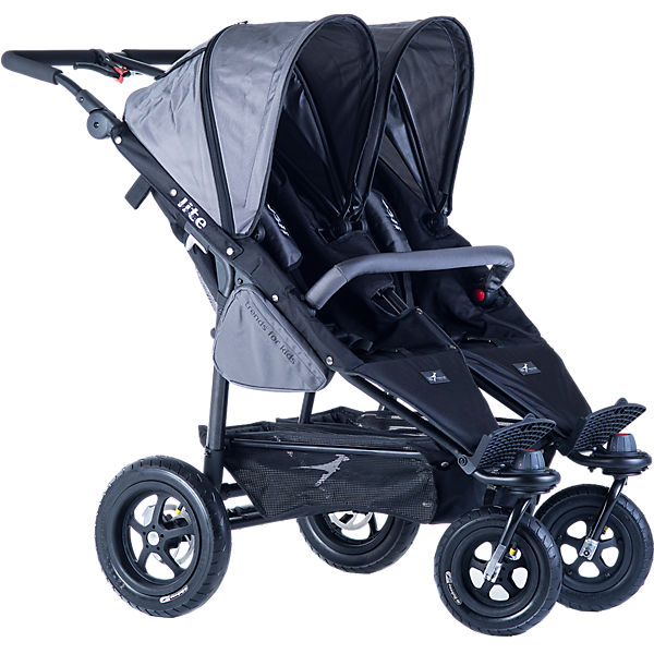 Zwillingswagen Twinner Lite, grau-carbony uni