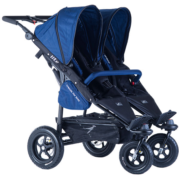 Zwillingswagen Twinner Lite, classic blue-carbony uni