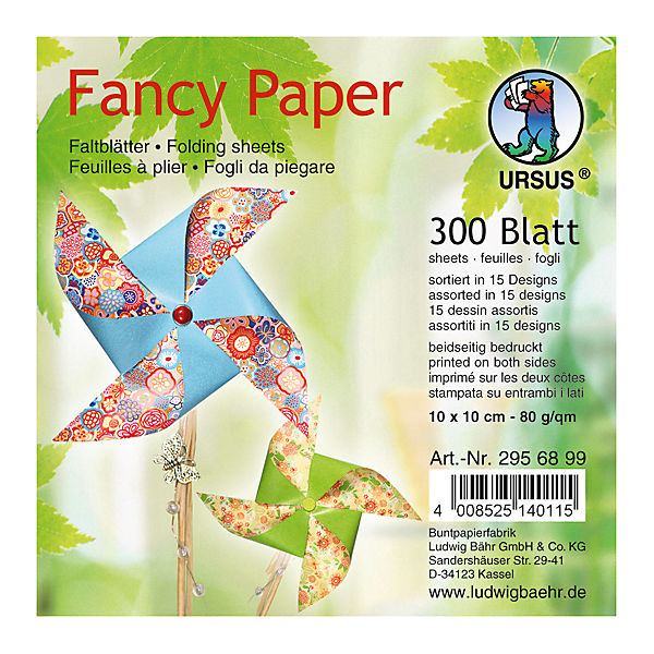 Faltblätter Fancy Paper, 10 x 10 cm, 300 Blatt