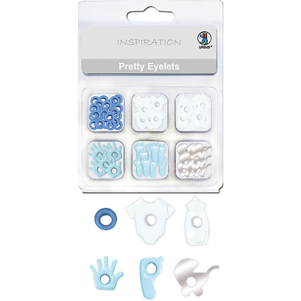 Papierösen Metall Pretty Eyelets Baby Boy, 76 Stück in 6 Designs