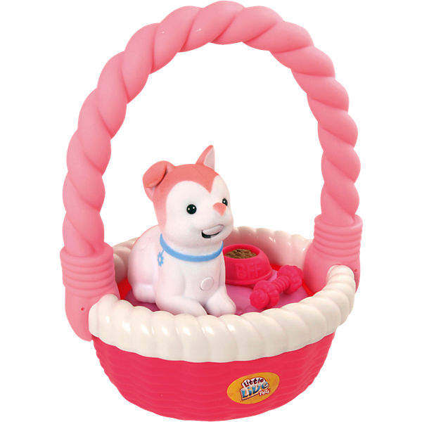 LITTLE LIVE PETS Husky im Körbchen rosa